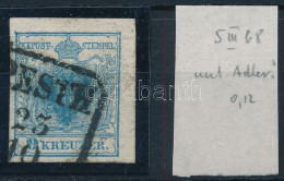 O 1850 9kr HP III. Kiemelt Sas, 0,12 Mm Karton Papír / Highlighted Eagle, 0,12 Mm Cardboard Paper "PESTH" - Other & Unclassified