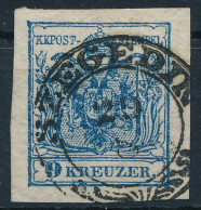 O 1850 9kr HP III. óriási Vízjellel / With Large Watermark. "SZEGEDIN" - Sonstige & Ohne Zuordnung