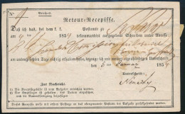 1854 6kr + 6kr Darab Tértivevényen / 6kr + Piece Of 6kr On Retour Recepisse "SZÁSZVÁROS" - Hermanstadt - Sonstige & Ohne Zuordnung