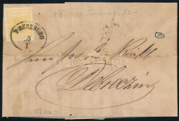 1855 1kr Sárga, Nyomtatványon (58.000) / 1kr Yellow On Printed Matter "PRESSBURG" - Debreczin - Altri & Non Classificati