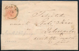 1857 3kr Levélen / On Cover "TOKAY" - Debreczen - Other & Unclassified