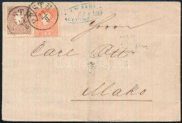 1859 5kr + 10kr II. Levélen / On Cover "PESTH" - Makó - Other & Unclassified