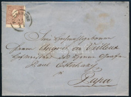 1860 10kr II Elfogazott Bélyeg Levélen / With Shifted Perforation On Cover "PRESSBURG" - "RAAB" - Pápa - Andere & Zonder Classificatie