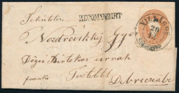 1862 2 X 10kr Ajánlott Levélen, Az Egyik Bélyeg Bontásnál Eltépve / 2 X 10kr On Registered Cover, 1 Torn Apart "VILÁGOS" - Otros & Sin Clasificación