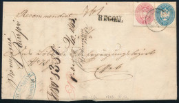 1863 5kr + 10kr Ajánlott Levélen (hajtottak) / 5kr + 10kr On Registered Cover (folded) "OBERWARTH" - Sonstige & Ohne Zuordnung