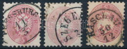 O 1864 3 Db Vízjeles 5kr / With Watermark - Autres & Non Classés