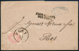 ~1864 5kr Levélen / On Cover "PEST" + "NACH ABGANG DER POST" - Paks - Other & Unclassified