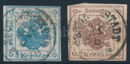 O 1858 Hírlapilletékbélyeg 1kr + 2kr / Newspaper Duty Stamp 1kr + 2kr "ZEITUNGS-EXPED." + "HERMANNSTADT" - Altri & Non Classificati