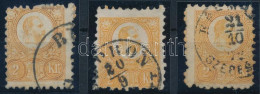 O 1871 3 Db Réznyomat 2kr Elfogazva / Shifted Perforation - Other & Unclassified