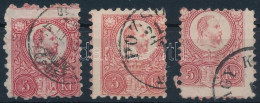 O 1871 3 Db Réznyomat 5kr Elfogazva / Shifted Perforation - Other & Unclassified