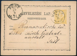 1871 2kr Díjjegyes Levelezőlap / PS-card "MODOS" - Pest - Andere & Zonder Classificatie