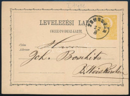 ~1873 2kr Díjjegyes Levelezőlap / PS-card "TEMESVÁR" - Pest - Other & Unclassified