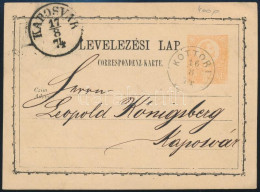 1874 2kr Díjjegyes Levelezőlap / PS-card "KOTTORI" (Gudlin 400 P) - Other & Unclassified