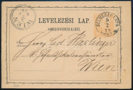 1874 2kr Díjjegyes Levelezőlap / PS-card "SELMECZBÁNYA / HONT M." - "WIEN" - Andere & Zonder Classificatie