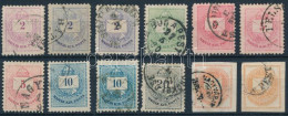 O 1874 Sor Színváltozatokkal, 11 1/2 Fogazással + 2 Hírlapbélyeg / Set With Perforation 11 1/2 And Colour Varieties + 2  - Other & Unclassified