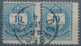 O 1881 10kr Pár Képbe Fogazva, Gyöngyjavítással, 11 1/2 Fogazás / Shifted 11 1/2 Perforation, Retouche "DEBRECZEN" - Altri & Non Classificati