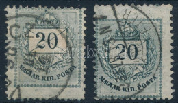 O 1881 2 Db 20kr Elfogazva / Shifted Perforation - Other & Unclassified