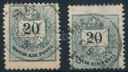 O 1881 2 Db 20kr Elfogazva / With Shifted Perforation - Altri & Non Classificati