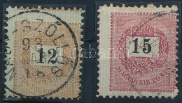 O 1889 12kr, 15kr Elfogazva / Shifted Perforation - Sonstige & Ohne Zuordnung