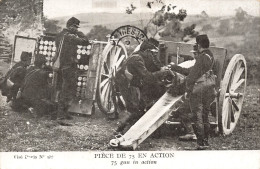 MILITARIA - Pièce De 75 En Action - Animé - Carte Postale Ancienne - Andere Kriege