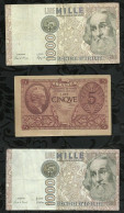 ITALIE . LOT DE 3 BILLETS . - Andere & Zonder Classificatie