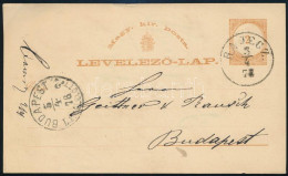 1878 2kr Díjjegyes Levelezőlap / PS-card "RAJECZ" - "BUDAPEST / L.r. DÉLELŐTT 2." - Autres & Non Classés