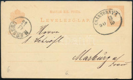 1880 2kr Díjjegyes Levelezőlap / PS-card "CSÁKTORNYA" - "MARBURG" - Andere & Zonder Classificatie