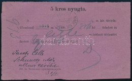 ~1883 5kr Távirati Díjnyugta, Ritka! / 5kr Telegram Receipt (sérült Sarok / Damaged Corner) - Other & Unclassified