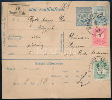 1889 Szállítólevél 3 Színű Bérmentesítéssel "SZEPES-ÓFALU" - "HORKA-SZENT-ANDRÁS" / Parcel Card With 3 Stamps - Otros & Sin Clasificación