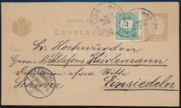 1890 2kr Díjjegyes Levelezőlap 3kr Díjkiegészítéssel / PS-card With Additional Franking "BÁRTOS / BARS VM." - "EISENSTAD - Autres & Non Classés