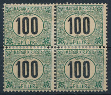 **, * 1903 Zöldportó 100f Négyestömb 11 3/4 : 12 Fogazással és Számvízjellel! (ca. 28.000) (2 Bélyeg Postatiszta) / Mi P - Andere & Zonder Classificatie