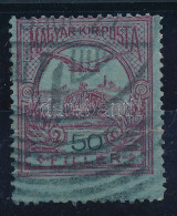 O 1913 Turul 50f Hosszúra Fogazva / Shifted Perforation - Other & Unclassified