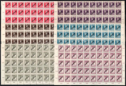 ** 1918 Károly-Zita/Köztársaság Hajtott Teljes ívsor (15.000) / Mi 236-241 Folded Complete Sheets - Sonstige & Ohne Zuordnung