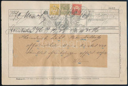 1901 Távirat 3 Színű Turul Bérmentesítéssel / Telegram With 3 Stamps "ZSOMBOLYA" - Other & Unclassified