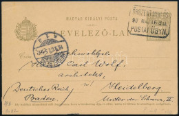 1907 5f Díjjegyes Levelezőlap "ŐRSZENTMIKLÓS" Postaügynökségi Bélyegzéssel Németországba / PS-card With Postal Agency Po - Andere & Zonder Classificatie