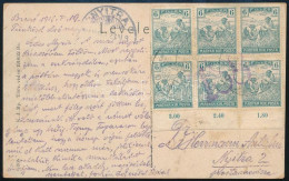 1918 Ajánlott Képeslap 6 X Arató 6f Bérmentesítéssel Brassóból Nyitrára / Registered Postcard - Other & Unclassified