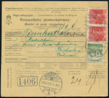 1918 Nemzetközi Postautalvány 25f Bérmentesítéssel Kispestről Reichenbergba / International Money Order "KISPEST" - "REI - Autres & Non Classés