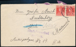 1919 Külföldre Küldött Továbbított Levél Tatáról / Redirected Cover - Other & Unclassified