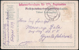 1917 Tábori Posta Képeslap / Field Postcard "Informationskurs Für Offz. Aspiranten K.u.k. Isonzo" + "FP 339" - Sonstige & Ohne Zuordnung