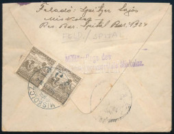 ~1917 Ajánlott Levél Arató 20f Párral és Tábori Bélyegzéssel / Registered Cover "Militärpflege Des ... Reservespitals Mi - Andere & Zonder Classificatie