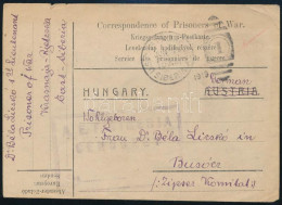 1919 Oroszországból Küldött Hadifogoly Levelezőlap Busózra, Amerikai Cenzúrával / Russian POW Postcard With American Cen - Sonstige & Ohne Zuordnung