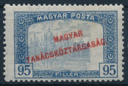 ** 1919 Magyar Tanácsköztársaság 95f Látványosan Eltolódott Középrésszel / Mi 278 With Shifted Middle Part - Otros & Sin Clasificación