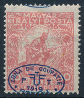 * Debrecen I 1919 Hadisegély 10f Eltolódott Felülnyomással / Mi 11 With Shifted Overprint. Signed: Bodor - Other & Unclassified