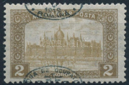 * Debrecen I 1919 Parlament 2K Eltolódott Felülnyomással / Mi 30 With Shifted Overprint. Signed: Bodor (törés / Folded) - Altri & Non Classificati