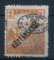 ** Debrecen I. 1919 Arató/Köztársaság 2f Fordított Felülnyomással / Mi 43 With Inverted Overprint. Signed: Bodor - Other & Unclassified