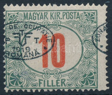 * Debrecen I 1919 Pirosszámú Portó 10f Eltolódott Felülnyomással / Mi P 6 Bodor With Shifted Perforation. Signed: Bodor - Altri & Non Classificati