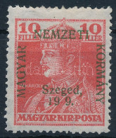 * Szeged 1919 Károly 10f A Felülnyomásban "19 9" Tévnyomattal / Mi 22 With Plate Variety. Signed: Bodor - Sonstige & Ohne Zuordnung