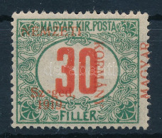 * Szeged 1919 Portó 30f Elcsúszott Felülnyomással / Shifted Overprint. Signed: Bodor - Sonstige & Ohne Zuordnung