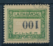 O Nyugat-Magyarország VII. 1921 Portó 100f Fordított értékjelzéssel / Postage Due 100f With Inverted Numeral. Signed: Bo - Sonstige & Ohne Zuordnung