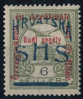 ** SHS 1918 Hadisegély 6f Próbanyomat / Proof. Signed: Bodor. Certificate: Zrinjscak - Otros & Sin Clasificación